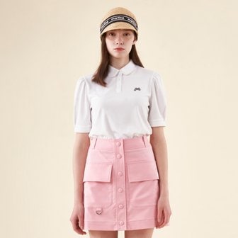 MARTINE GOLF [정상가 218000원]여성 밴딩 크롭 반팔 티셔츠 화이트 (Q0C120631)