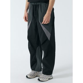 UNISEX S-TEX 패널 와이드 밴딩 팬츠_BLACK