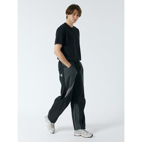 UNISEX S-TEX 패널 와이드 밴딩 팬츠_BLACK