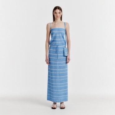 EENK YOZOO Jacquard Stripe Knit Dress - Sky Blue
