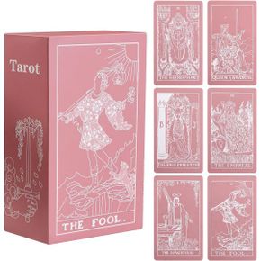 미국 신년 타로카드 Erbacan [Upgrade] Classic Pink Tarot Cards with GuidebookTarot for Begi