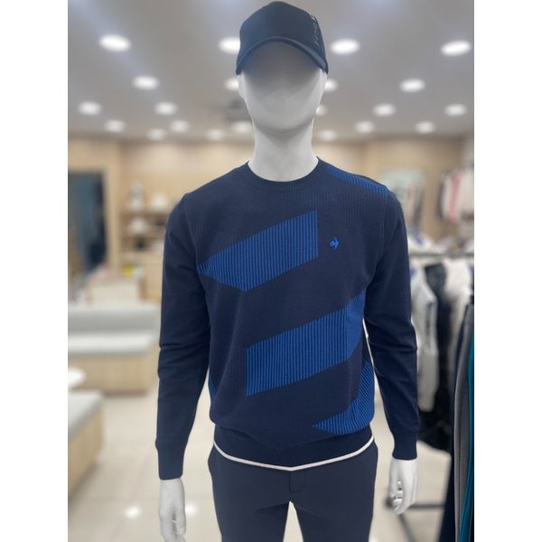 [여주점] _남성 GEOMETRIC 패턴 스웨터 GP421MKPN1 NAVY