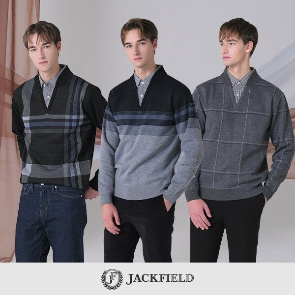 [1종]체크 톤온톤 레이어드 셔츠니트