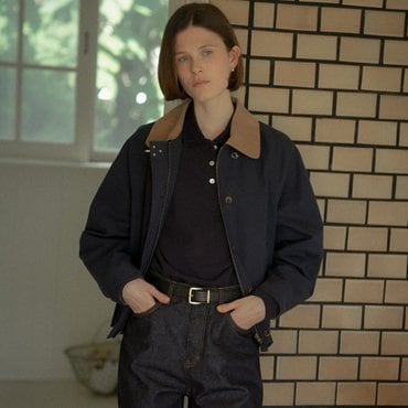 노운베러 Buckle point coloring collar jumper_Navy
