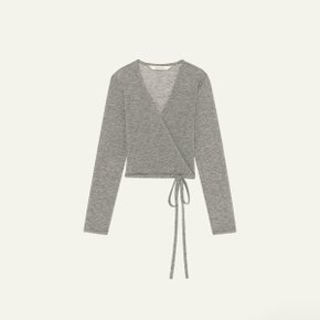 Wool Jersey Cardigan Melange Gray