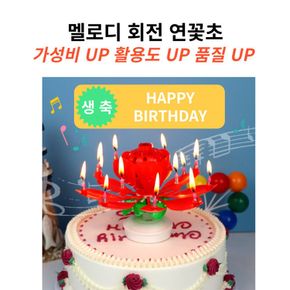 회전 멜로디 케이크 생일초 연꽃초 생일파티