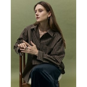 MORI STRIPE SHIRT - BROWN