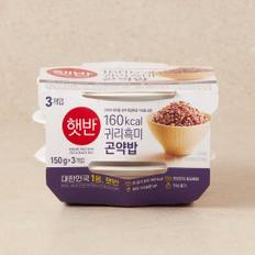 햇반 귀리흑미곤약밥 150G*3