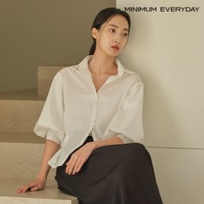 페미닌 투버튼업 카라넥 반팔 셔츠 (EB2BA006D)