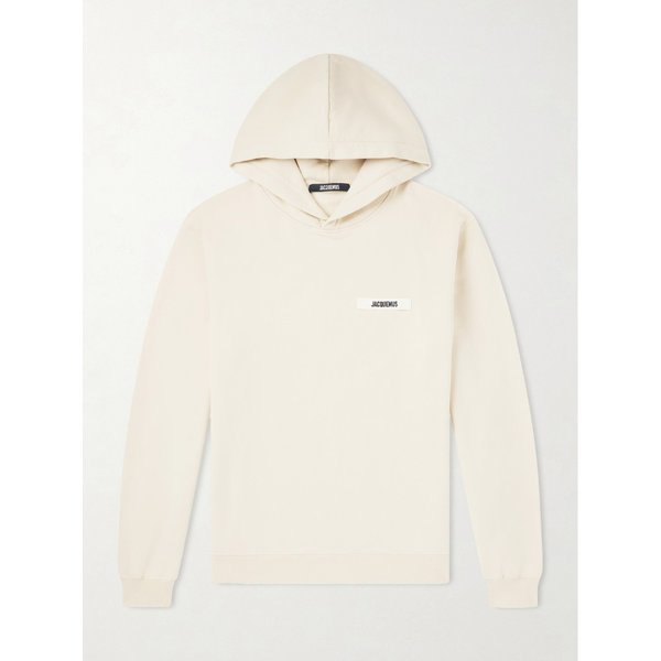 로고 아플리케 코튼 저지 후드 티셔츠 46376663163117398