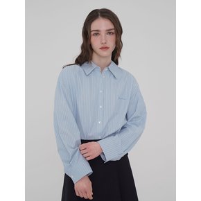 백 카라 셔츠 - 블루