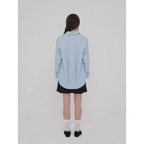 백 카라 셔츠 - 블루