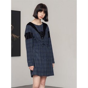 CORDUROY VELVET LINE CHECK ONE-PIECE (1984705)