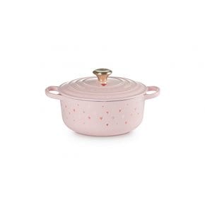 (Le Creuset) 20cm IH 르 크루제 주물 법랑 냄비 시그니처 코콧 론드 하트 쉬폰 핑크 가스 오븐