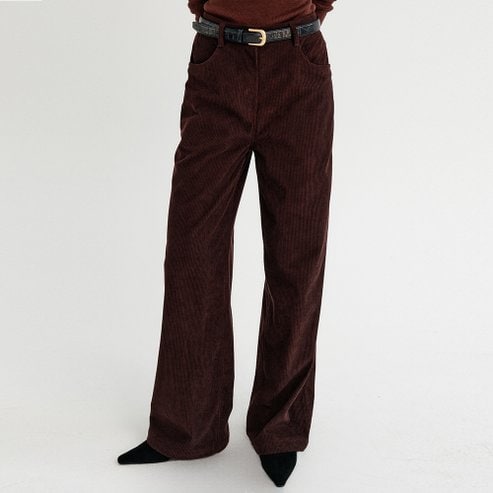 룩캐스트 모아 코듀로이 스트레이트 팬츠_브라운 / MOA CORDUROY STRAIGHT PANTS_BROWN