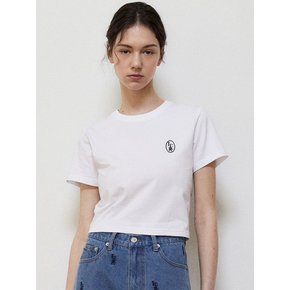 CLASSIC LOGO EMBROIDERY CROP T-SHIRT_WHITE