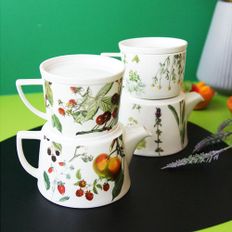  리프 도자기 티포원 1P 티포트 뚜껑 머그컵 티타임 도자기티포원 도자기티포트 티판 티팟세트