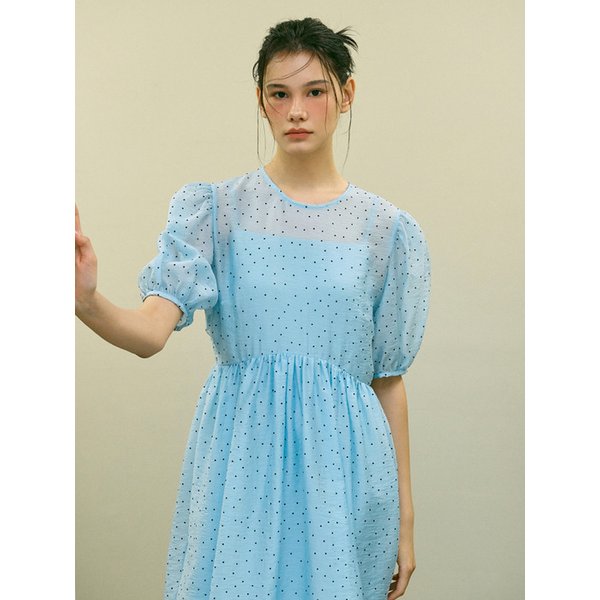 [SET] Polka Blue Dress & Blue Camisole Dress