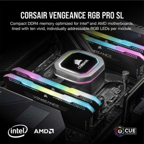 Corsair DDR4-3600MHz VENGANCE RGB PRO SL 32GB CMH32GX4M2D3600C18 데스크탑 PC용 메모리