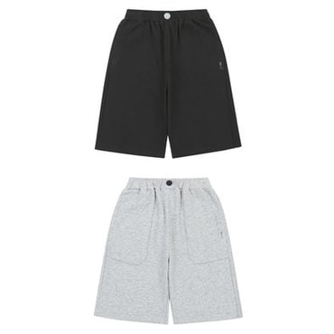블루테일 2종택1 AZA7PT01BK 블랙 하프 져지 팬츠AZA7PT02MG 멜란지 그레이 하프 져지 팬츠
