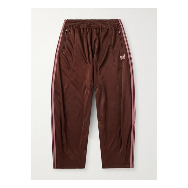 와이드 웨빙 트리밍 로고 자수 저지 트랙 팬츠 브라운 46376663162867631