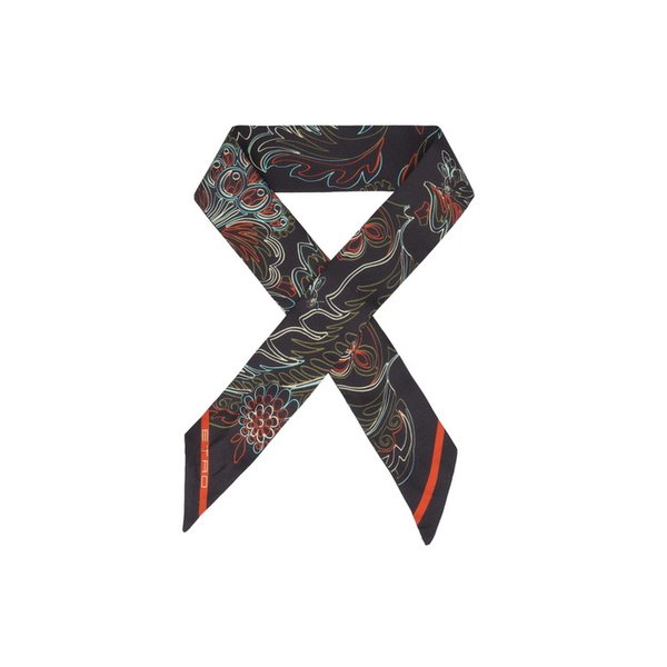 WATA0016AKC42X0810 M0019 페이즐리 스키니 트윌 실크 스카프