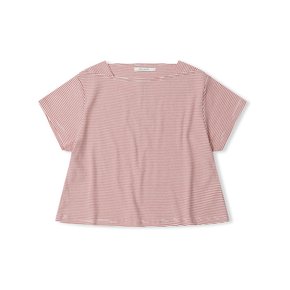 stripe boat neck t-shirt_red