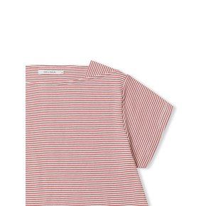 stripe boat neck t-shirt_red