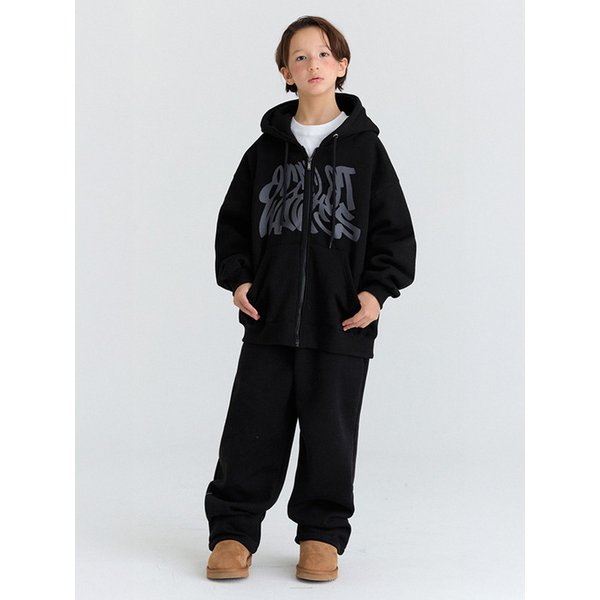 [SET] E16 기모 웨이브집업 셋업 (블랙)