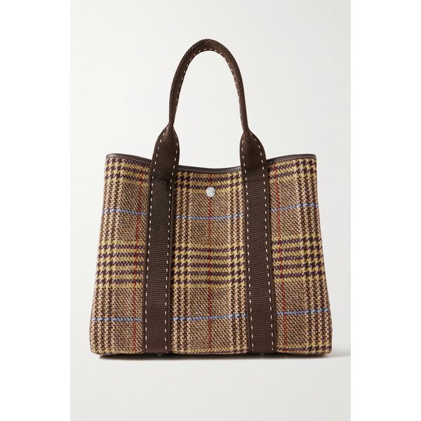 휘 드 베르누이 세인트 폴 트라베르제 미디엄 가죽 웹 트리밍 체크 토트백 46376663163016815