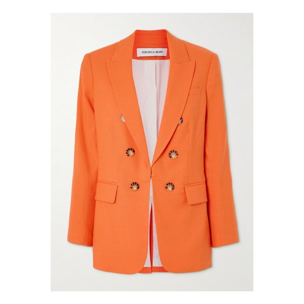 베로니카비어드 벡슬리 디키 버튼 장식 리넨 혼방 블레이저 오렌지 1647597336245448