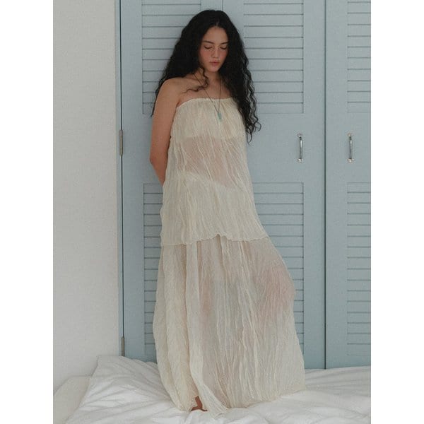 Ruppie Long Flared Skirt (Ivory)