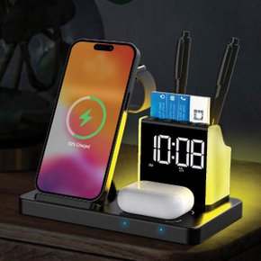 올인원 고속 무선충전기  삼성 갤럭시워치 버즈 에어팟 아이폰 동시 충전 거치대 UMWH-8in1Light