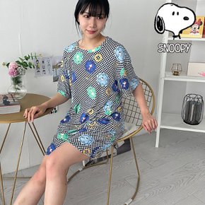 쫀쫀 스판 잠옷 블랙체크 커플 남성 여성 상하세트 홈웨어