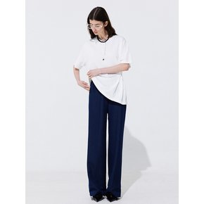 Pintuck Straight Trousers_Navy