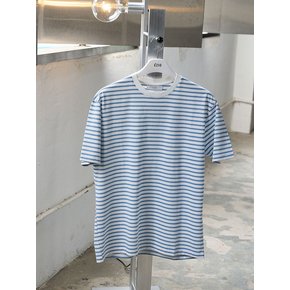 Round Stripe T-Shirt_Sky Blue