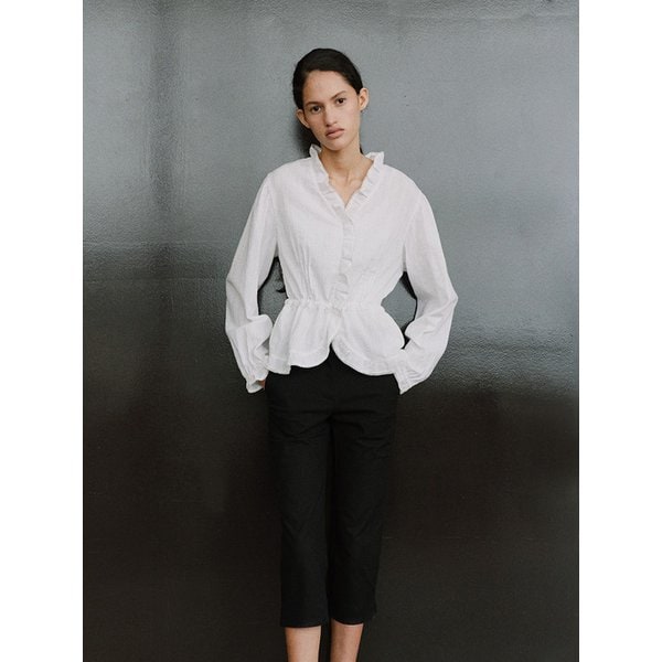 TIS COTTON FRILL BLOUSE_2COLORS