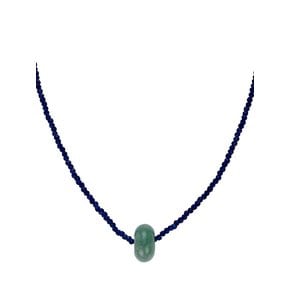 남청색 비즈 옥 목걸이 Navy beads jade necklace