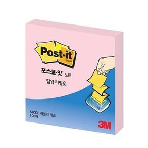 3M 포스트잇 팝업리필 KR330654 분홍 러블리핑크 / 76