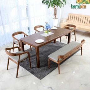 티모르 6인용 원목식탁SET(벤치형) KHD-647B