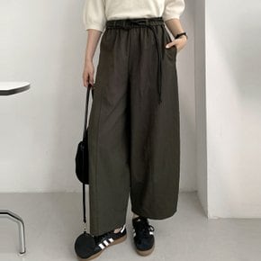 페라딘 벨티드 배럴핏 면스판 와이드 팬츠_F5093