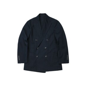 6B Washed Cotton Double Breasted Jacket (Dark Navy)