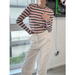 25FW 여성 스트라이프 크롭 긴팔 티셔츠 2색 택1 FLR51GSX FLR51WSJ