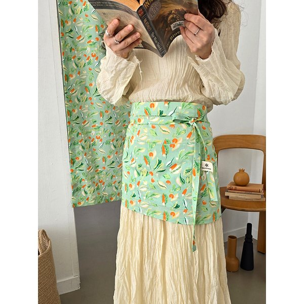 라도노추추 그린가든 에이프런 허리 앞치마 (자체제작)