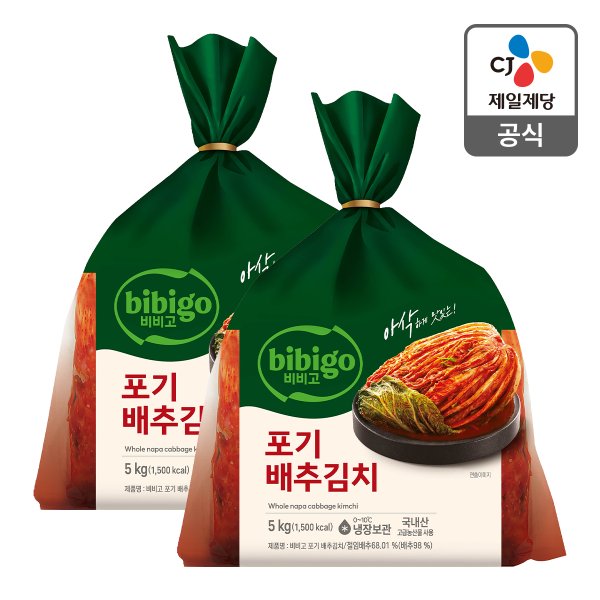 [본사배송] 비비고 포기배추김치 5kgX2개 (총 10kg)