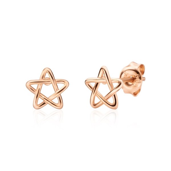 [비앤비골드] 18K 스타 별 와이어 침 귀걸이 한쌍 NPE29274