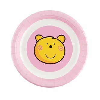 바보사랑 곰팅이접시18cm(핑크)6개입 생일파티 피크닉 종이접시