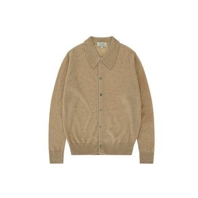 Mohair polo Collar Cardigan Knit (Beige)