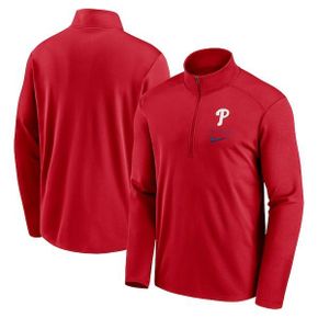 [해외] 1048883 나이키 MLB 필라델피아 필리스 프렌차이즈 로고 Pacer Half-Zip Top - Red