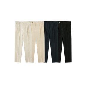 Essential Linen 2Pleats Easy chino (Black)